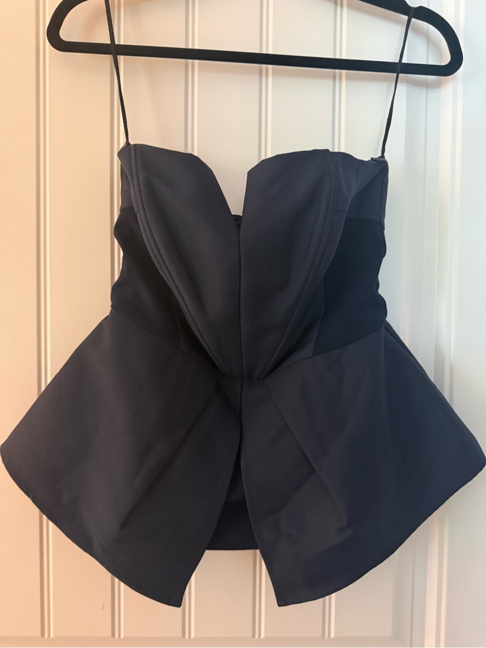Pink Stitch Theorem Bustier Peplum Top NWT Navy Size 4
